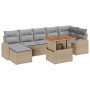 Conjunto de sofá de jardín con cojín 8 pcs beige y gris claro en Sofás de exterior | Comprar online en Foru.es
