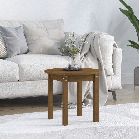 Mesa de centro de madera maciza de pino marrón miel Ø 45x40 cm de vidaXL, Mesas de centro - Ref: Foro24-822335, Precio: 29,02...