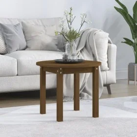 Mesa de centro de madera maciza de pino marrón miel Ø 55x45 cm de vidaXL, Mesas de centro - Ref: Foro24-822330, Precio: 35,86...