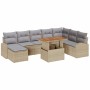 Conjunto de sofá de jardín con cojín 9 pcs beige y gris claro en Sofás de exterior | Comprar online en Foru.es