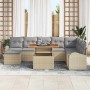 Conjunto de sofá de jardín con cojín 9 pcs beige y gris claro en Sofás de exterior | Comprar online en Foru.es