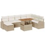 Conjunto de sofá de jardín con cojín 9 pcs beige y crema en Sofás de exterior | Comprar online en Foru.es