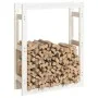 Estante para leña madera maciza de pino blanco 80x25x100 cm de vidaXL, Accesorios para bolsas y soportes de leña - Ref: Foro2...
