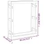 Estante para leña madera maciza de pino blanco 80x25x100 cm de vidaXL, Accesorios para bolsas y soportes de leña - Ref: Foro2...