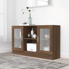 Vitrina madera contrachapada roble marrón 120x30,5x70 cm de vidaXL, Aparadores - Ref: Foro24-815629, Precio: 95,43 €, Descuen...