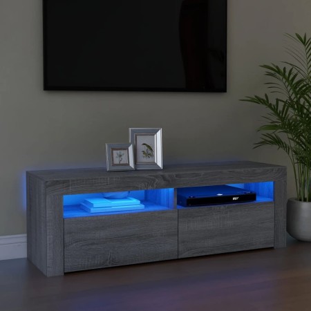 Mueble de TV con luces LED gris Sonoma 120x35x40 cm de vidaXL, Muebles TV - Ref: Foro24-815688, Precio: 74,86 €, Descuento: %