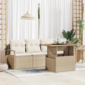 Conjunto de sofá de jardín con cojín Manual 5 pcs beige y crema en Sofás de exterior | Comprar online en Foru.es