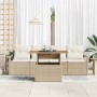 Conjunto de sofá de jardín con cojín Manual 5 pcs beige y crema en Sofás de exterior | Comprar online en Foru.es