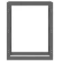 Estante para leña madera maciza de pino gris 80x25x100 cm de vidaXL, Accesorios para bolsas y soportes de leña - Ref: Foro24-...