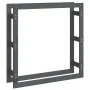 Estante para leña madera maciza de pino gris 100x25x100 cm de vidaXL, Accesorios para bolsas y soportes de leña - Ref: Foro24...