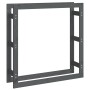 Estante para leña madera maciza de pino gris 100x25x100 cm de vidaXL, Accesorios para bolsas y soportes de leña - Ref: Foro24...