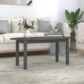 Mesa de centro de madera maciza de pino gris 110x55x45 cm de vidaXL, Mesas de centro - Ref: Foro24-822344, Precio: 70,82 €, D...