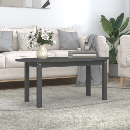 Mesa de centro de madera maciza de pino gris 110x55x45 cm de vidaXL, Mesas de centro - Ref: Foro24-822344, Precio: 71,72 €, D...