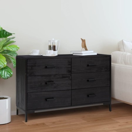Aparador de madera maciza de pino negro 110x35x70 cm de vidaXL, Aparadores - Ref: Foro24-349922, Precio: 282,86 €, Descuento: %