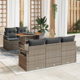 Conjunto de sofá de jardín con cojín Manual 6 pcs Gris en Sofás de exterior | Comprar online en Foru.es