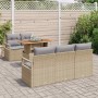 Conjunto de sofá de jardín con cojín 6 pcs beige y gris claro en Sofás de exterior | Comprar online en Foru.es