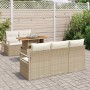 Conjunto de sofá de jardín con cojín Manual 6 pcs beige y crema en Sofás de exterior | Comprar online en Foru.es