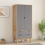 Armario OTTA madera maciza pino marrón y gris 76,5x53x172 cm de vidaXL, Armarios roperos - Ref: Foro24-348589, Precio: 246,55...
