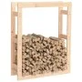 Estante para leña madera maciza de pino 80x25x100 cm de vidaXL, Accesorios para bolsas y soportes de leña - Ref: Foro24-82241...