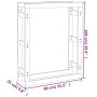 Estante para leña madera maciza de pino 80x25x100 cm de vidaXL, Accesorios para bolsas y soportes de leña - Ref: Foro24-82241...