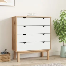 Cajonera OTTA madera maciza pino marrón y blanco 76,5x39,5x90cm de vidaXL, Cajoneras - Ref: Foro24-348584, Precio: 127,26 €, ...