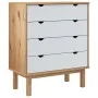 Cajonera OTTA madera maciza pino marrón y blanco 76,5x39,5x90cm de vidaXL, Cajoneras - Ref: Foro24-348584, Precio: 127,26 €, ...