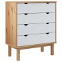 Cajonera OTTA madera maciza pino marrón y blanco 76,5x39,5x90cm de vidaXL, Cajoneras - Ref: Foro24-348584, Precio: 129,41 €, ...