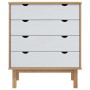Cajonera OTTA madera maciza pino marrón y blanco 76,5x39,5x90cm de vidaXL, Cajoneras - Ref: Foro24-348584, Precio: 129,41 €, ...