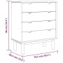 Cajonera OTTA madera maciza pino marrón y blanco 76,5x39,5x90cm de vidaXL, Cajoneras - Ref: Foro24-348584, Precio: 129,41 €, ...