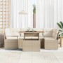 Conjunto de sofá de jardín con cojín Manual 7 pcs beige y crema en Sofás de exterior | Comprar online en Foru.es
