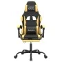 Silla gaming giratoria reposapiés cuero sintético negro dorado de vidaXL, Sillones para videojuegos - Ref: Foro24-349581, Pre...