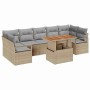 Conjunto de sofá de jardín con cojín Manual 8 pcs Beige y gris en Sofás de exterior | Comprar online en Foru.es