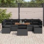 Conjunto de sofá de jardín con cojín 8 pcs Negro y Marrón en Sofás de exterior | Comprar online en Foru.es