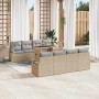 Conjunto de sofá de jardín con cojín Manual 9 pcs Beige y gris en Sofás de exterior | Comprar online en Foru.es
