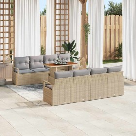 Conjunto de sofá de jardín con cojín Manual 9 pcs Beige y gris en Sofás de exterior | Comprar online en Foru.es