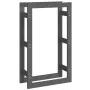 Estante para leña madera maciza de pino gris 60x25x100 cm de vidaXL, Accesorios para bolsas y soportes de leña - Ref: Foro24-...