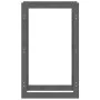 Estante para leña madera maciza de pino gris 60x25x100 cm de vidaXL, Accesorios para bolsas y soportes de leña - Ref: Foro24-...