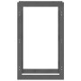 Estante para leña madera maciza de pino gris 60x25x100 cm de vidaXL, Accesorios para bolsas y soportes de leña - Ref: Foro24-...