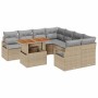 Conjunto de Comedor de Jardín con cojín 9 pcs Beige y gris en Sofás de exterior | Comprar online en Foru.es