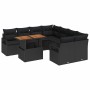 Conjunto de Comedor de Jardín con cojín 9 pcs Negro y Marrón en Sofás de exterior | Comprar online en Foru.es