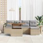 Conjunto de Comedor de Jardín con cojín 6 pcs Beige y gris en Sofás de exterior | Comprar online en Foru.es