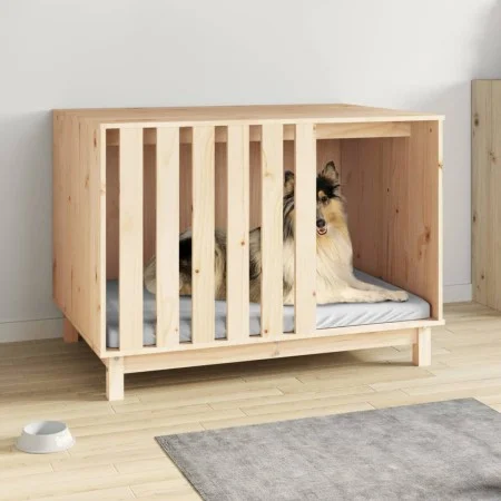 Caseta para perros madera maciza de pino 100x70x72 cm de vidaXL, Casetas para perros - Ref: Foro24-822491, Precio: 152,64 €, ...