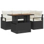 Conjunto de Comedor de Jardín con cojín 5 pcs Negro y crema en Sofás de exterior | Comprar online en Foru.es