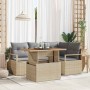 Conjunto de Comedor de Jardín con cojín 5 pcs Beige y gris en Sofás de exterior | Comprar online en Foru.es