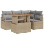 Conjunto de Comedor de Jardín con cojín 5 pcs Beige y gris en Sofás de exterior | Comprar online en Foru.es