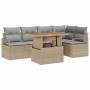 Conjunto de Comedor de Jardín con cojín 6 pcs Beige y gris en Sofás de exterior | Comprar online en Foru.es