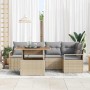 Conjunto de Comedor de Jardín con cojín 6 pcs Beige y gris en Sofás de exterior | Comprar online en Foru.es