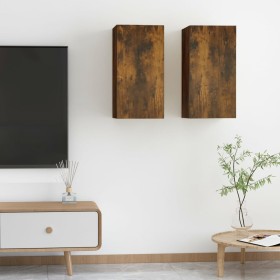 Muebles para TV 2 uds madera roble ahumado 30,5x30x60 cm de vidaXL, Muebles TV - Ref: Foro24-815742, Precio: 61,46 €, Descuen...