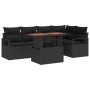 Conjunto de Comedor de Jardín con cojín 6 pcs Negro y Marrón en Sofás de exterior | Comprar online en Foru.es