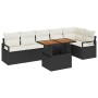 Conjunto de Comedor de Jardín con cojín 7 pcs Negro y crema en Sofás de exterior | Comprar online en Foru.es